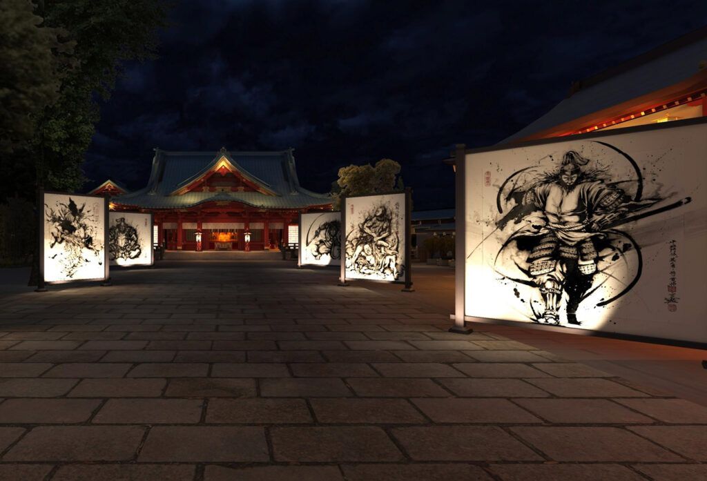 大日本印刷　神田明神で開催のこうじょう雅之武人画師10周年記念特別展にあわせて「神田明神CG 空間」を公開